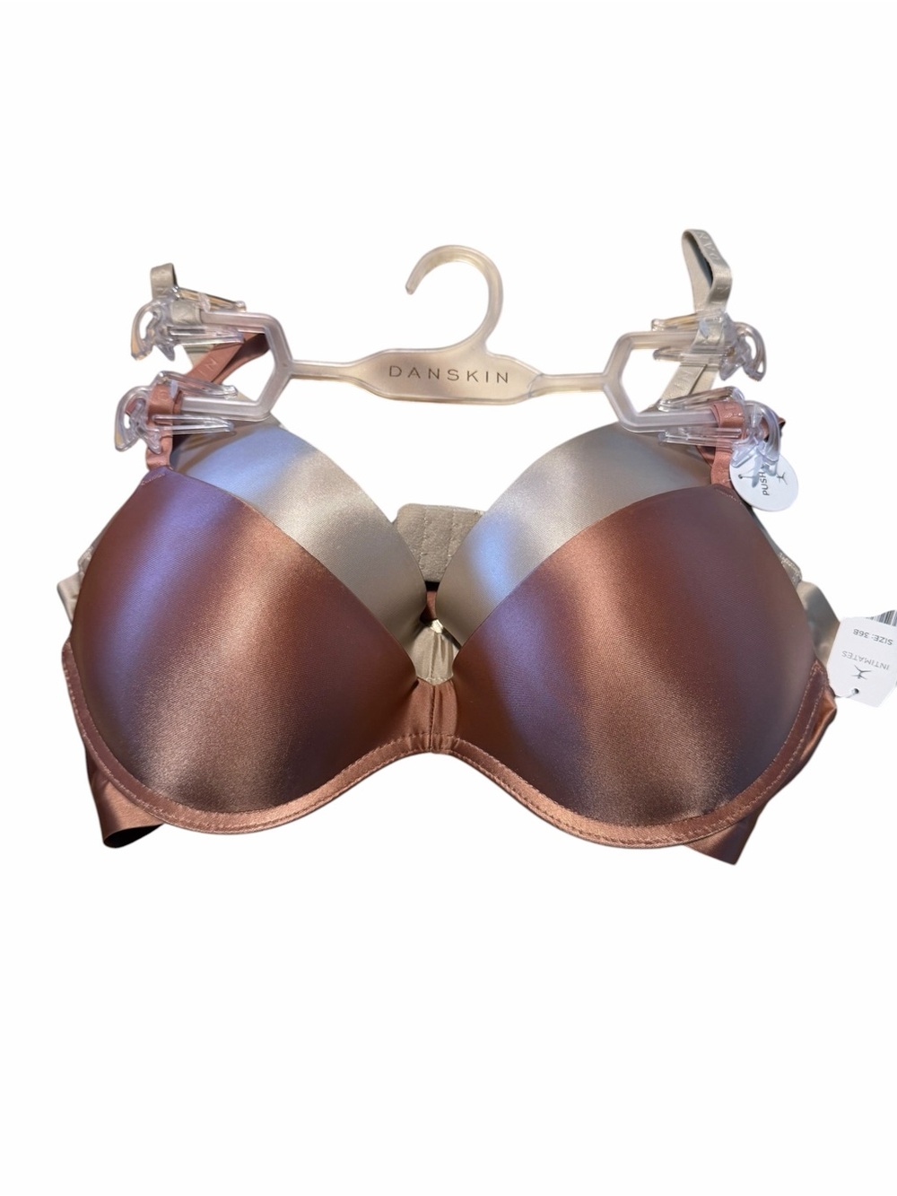 Danskin Shimmery Satin Rose Gold and Tan T-Shirt Bras